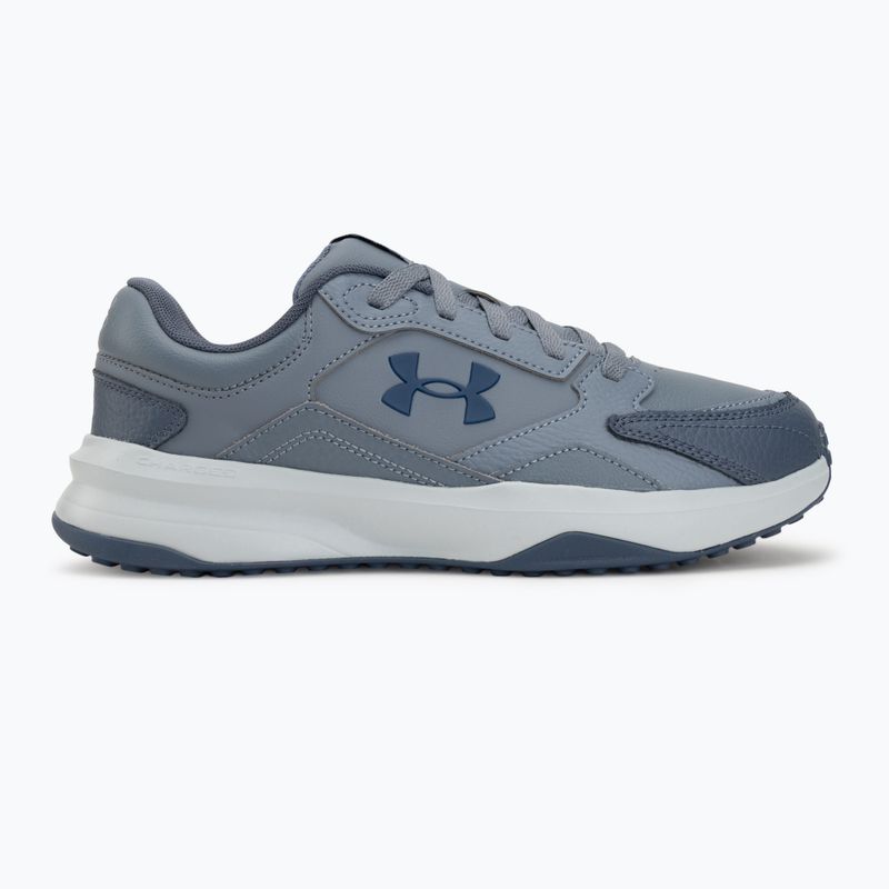 Men's training shoes Under Armour Edge Leather gravel/blue fog/blackout navy 2