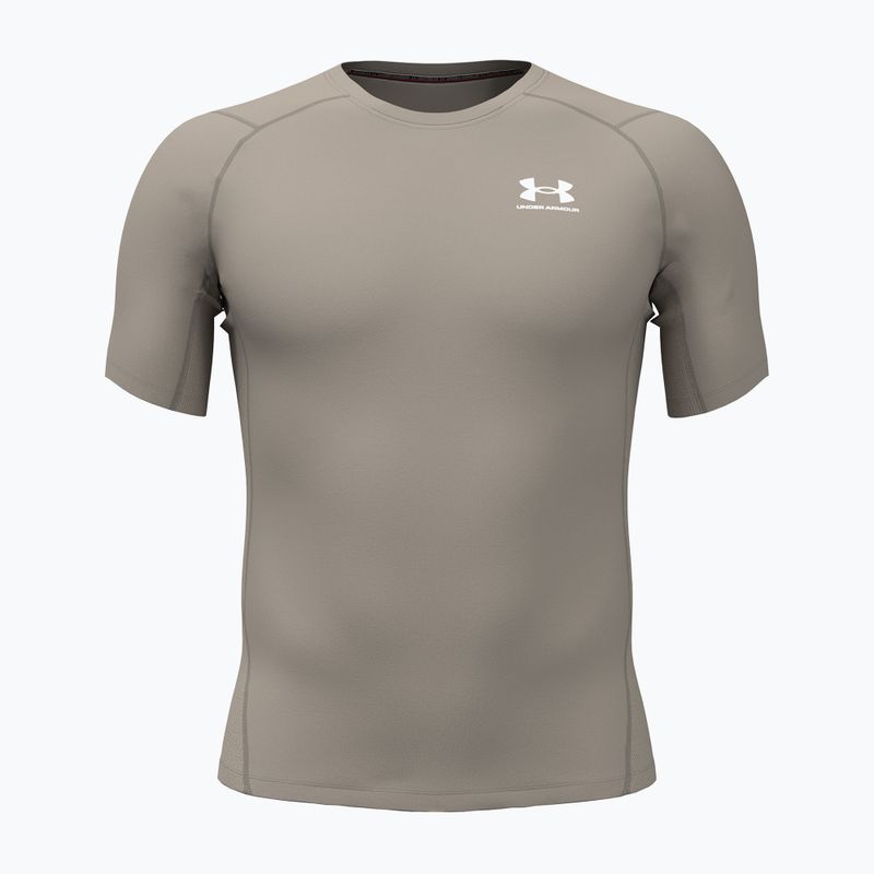 Men's training shirt Under Armour HG Armour Comp timberwolf taupe/white