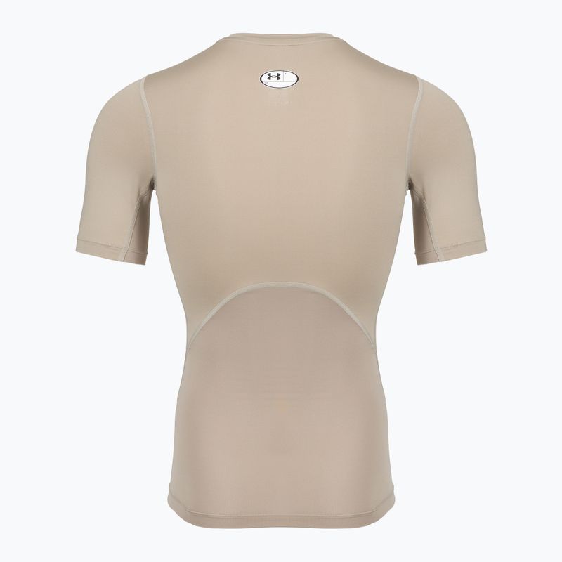 Men's training shirt Under Armour HG Armour Comp timberwolf taupe/white 2