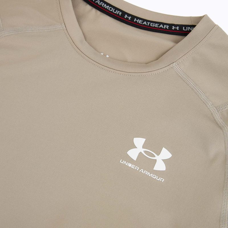 Men's training shirt Under Armour HG Armour Comp timberwolf taupe/white 3