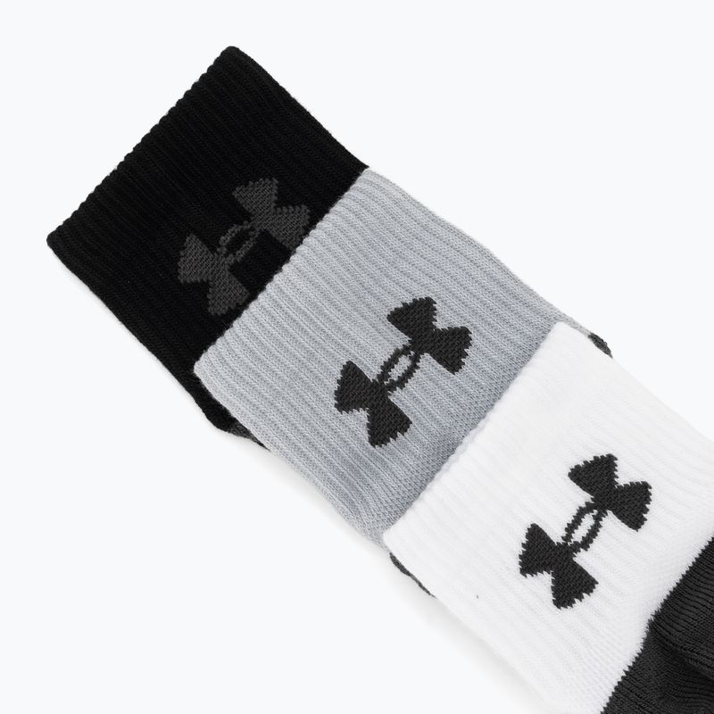 Socks Under Armour Perf Tech Qtr 3 pack mod gray/white/jet gray 6