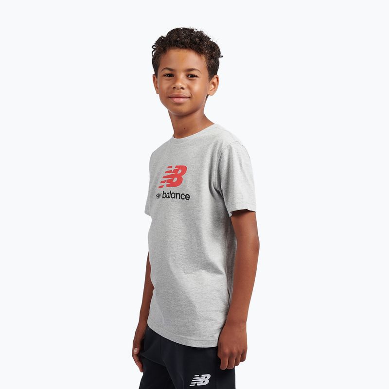Children's T-shirt New Balance Jersey Stacked Logo Tee athletic grey heather 4