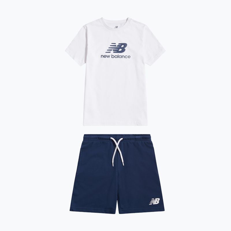 Children's set New Balance Stacked Logo Tee & FT Short nb bright white 8