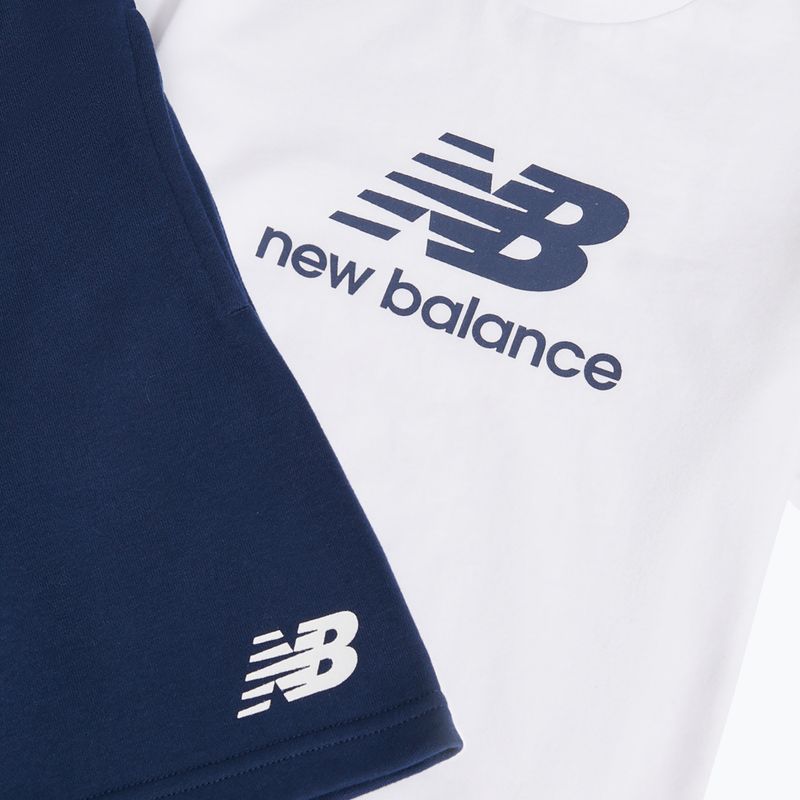 Children's set New Balance Stacked Logo Tee & FT Short nb bright white 10