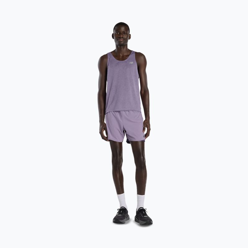 Men's T-shirt New Balance Singlet Athletics candied violet heather 2