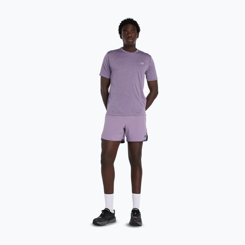 Men's T-shirt New Balance Athletics Run candied violet heather 2