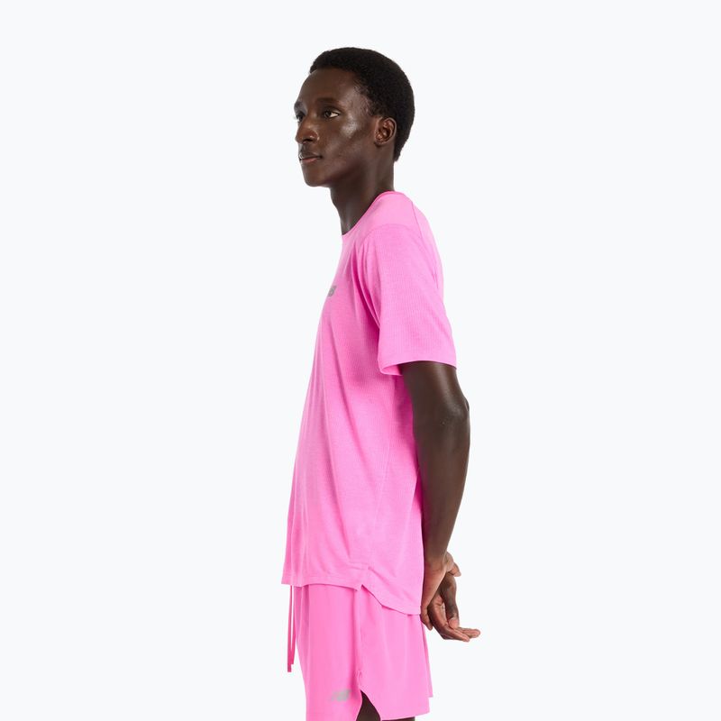 Men's T-shirt New Balance Athletics Run pink heat heather 4
