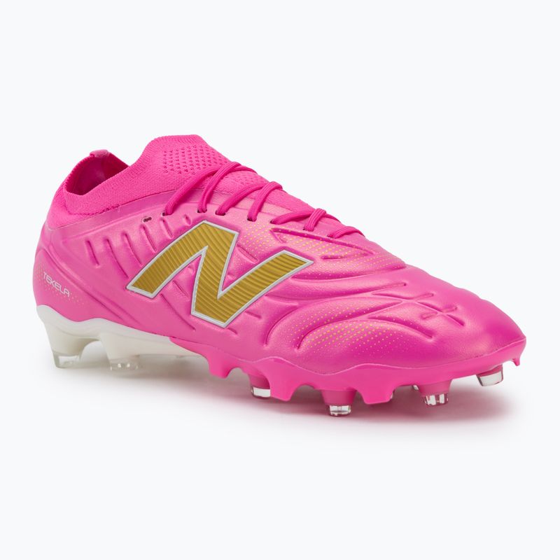 Football boots New Balance Tekela Pro Low V5 FG pink heat/metallic gold/pink satin
