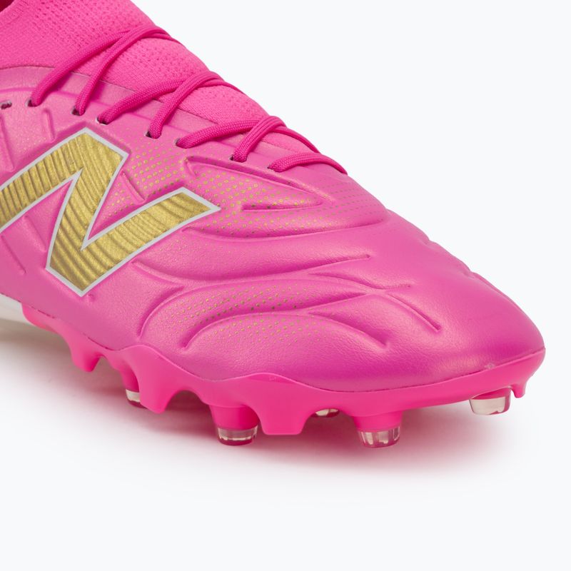 Football boots New Balance Tekela Team Low V5 FG pink heat/metallic gold/pink satin 7