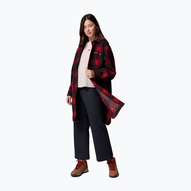 Women's shirt Columbia Wildbest Venture Long Fleece Coat mountain red blurred ombre 2