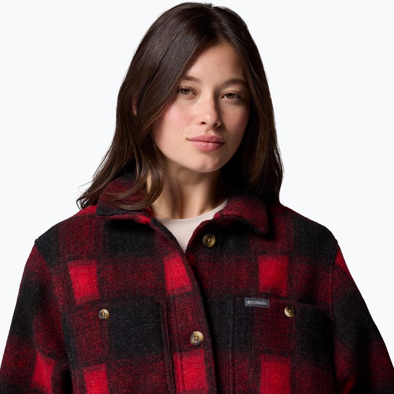Women's shirt Columbia Wildbest Venture Long Fleece Coat mountain red blurred ombre 5
