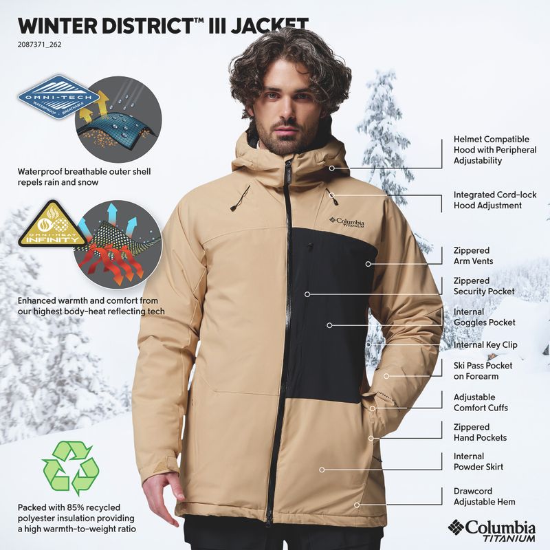 Men's ski jacket Columbia Winter District III canoe/black 15