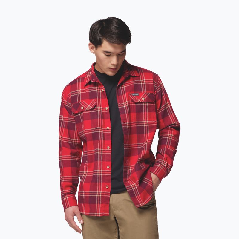 Men's shirt Columbia Flare Gun Stretch Flannel mtn red trails edge plaid 5