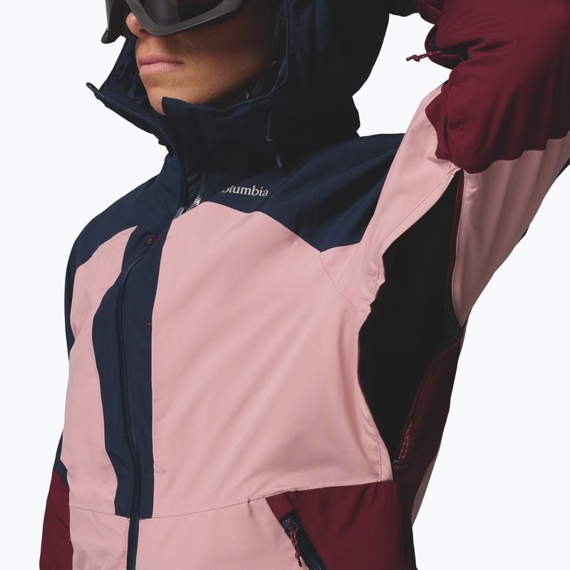 Women's ski jacket Columbia Liftline eraser pink/collegiate navy/rich wine 9