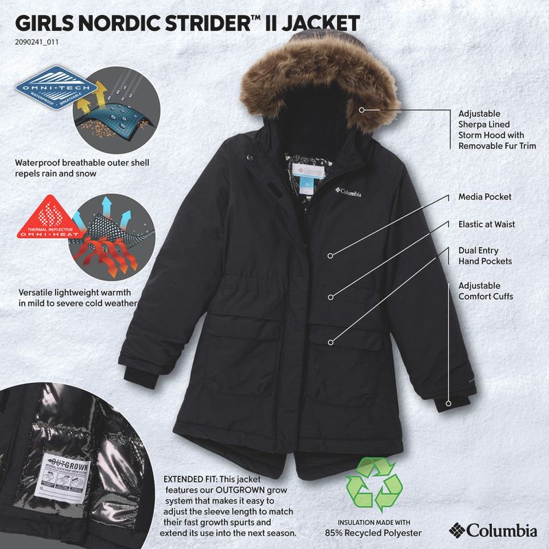 Children's insulated jacket Columbia Nordic Strider II black 4
