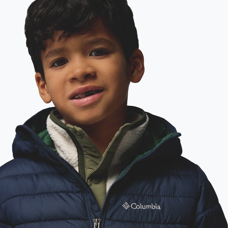 Children's jacket Columbia Powder Lite II Hooded rain forest/collegiate navy 6