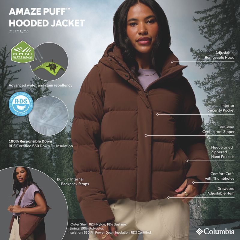 Women's down jacket Columbia Amaze Puff Hooded tobacco 17