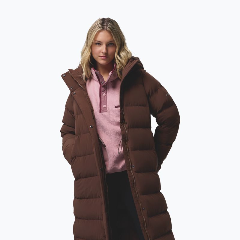 Women's down coat Columbia Amaze Puff Long Hooded tobacco 7