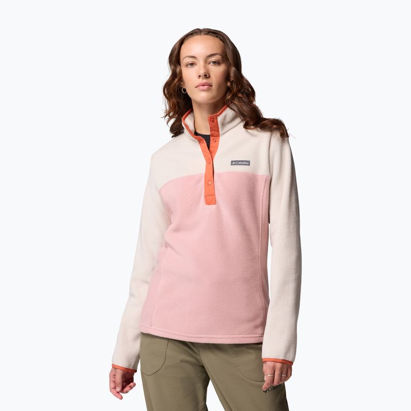 Women's sweatshirt Columbia Benton Springs 1/2 Snap eraser pink/dark stone/tuscan