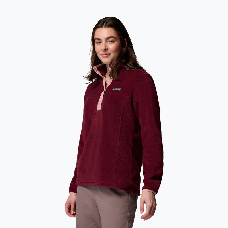 Women's sweatshirt Columbia Benton Springs 1/2 Snap rich wine/eraser pink 4