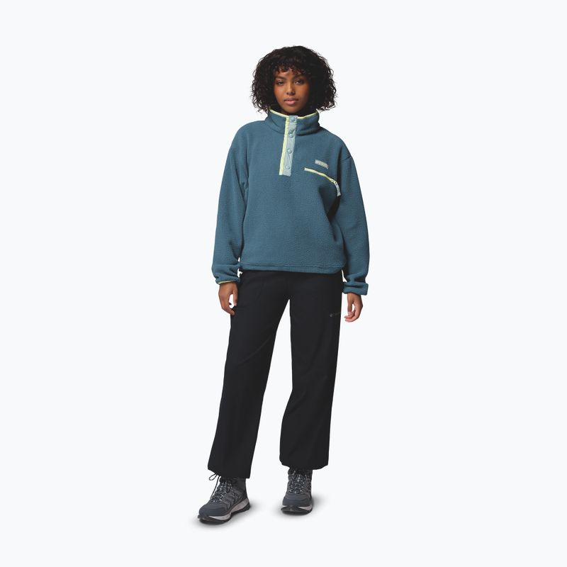 Women's fleece sweatshirt Columbia Helvetia II Cropped Half Snap Fleece everblue/crushed blue/citron haze 2