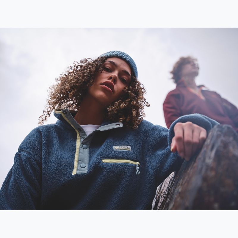 Women's fleece sweatshirt Columbia Helvetia II Cropped Half Snap Fleece everblue/crushed blue/citron haze 11
