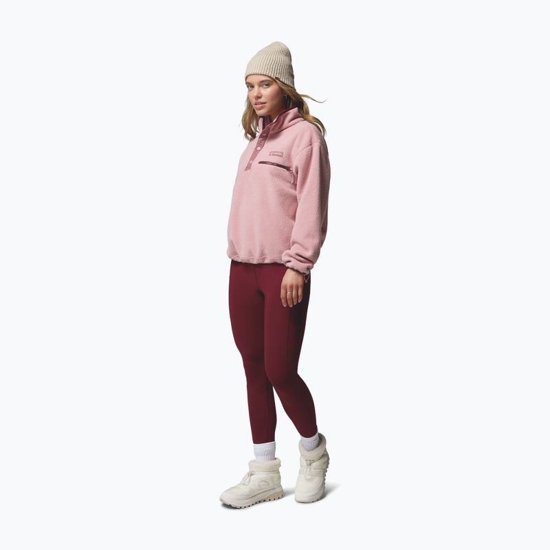 Women's fleece sweatshirt Columbia Helvetia II Cropped Half Snap Fleece eraser pink/fig/rich wine 2