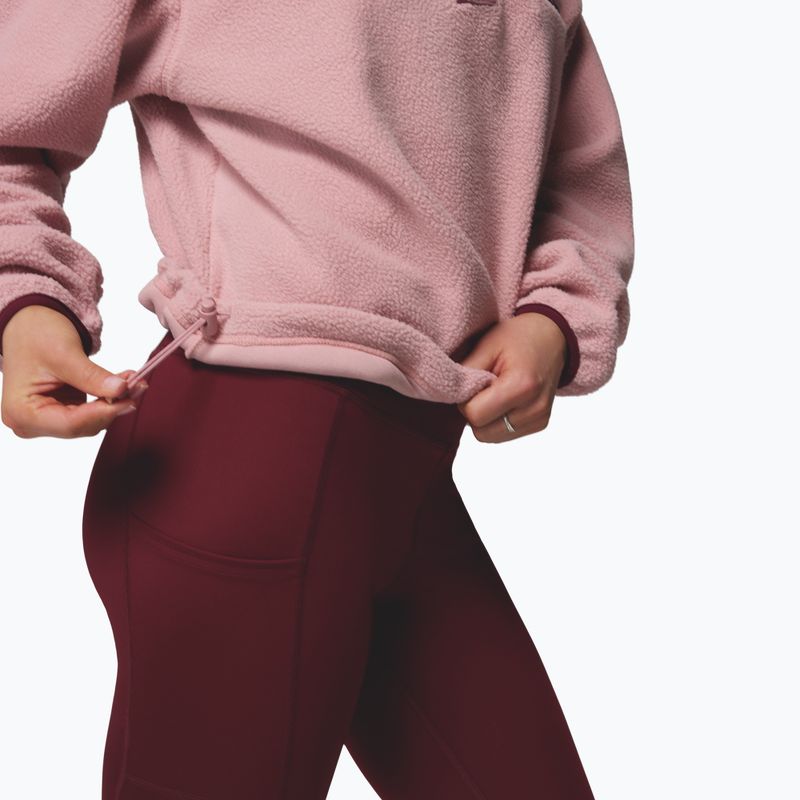 Women's fleece sweatshirt Columbia Helvetia II Cropped Half Snap Fleece eraser pink/fig/rich wine 6