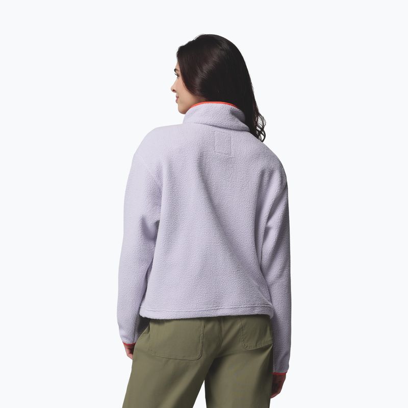 Women's fleece sweatshirt Columbia Helvetia II Cropped Half Snap Fleece lavender pearl/shale purple/zing 3