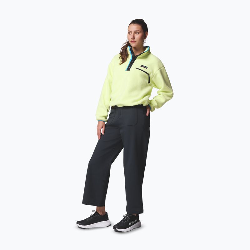 Women's fleece sweatshirt Columbia Helvetia II Cropped Half Snap Fleece citron haze/black/compass blue 2