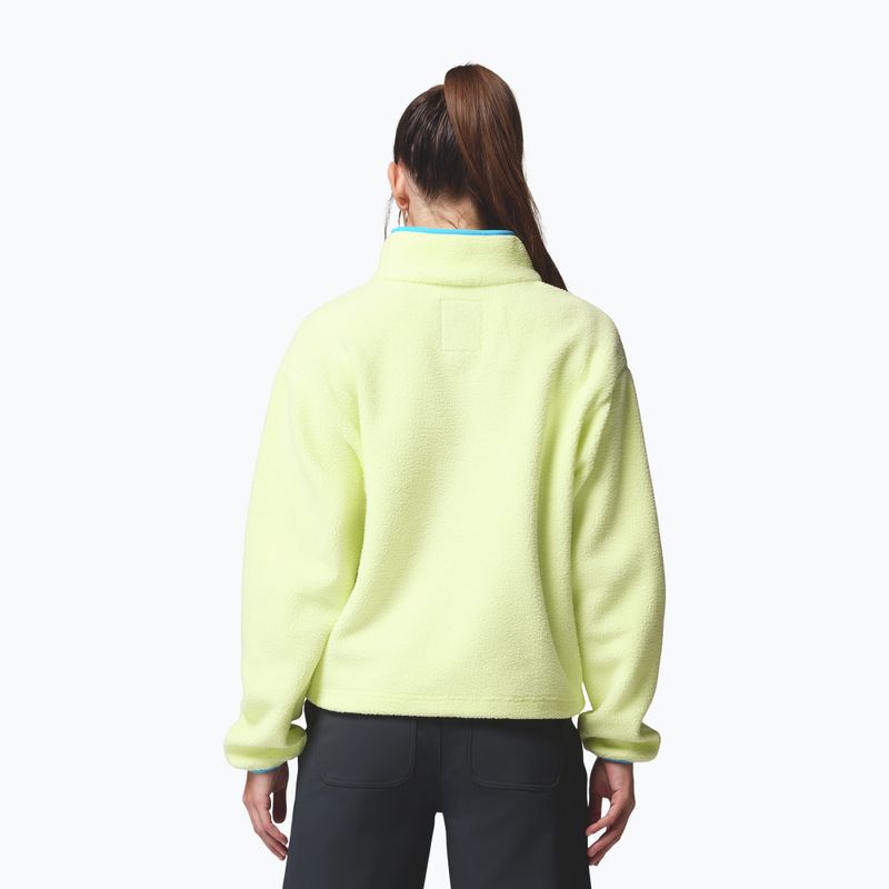 Women's fleece sweatshirt Columbia Helvetia II Cropped Half Snap Fleece citron haze/black/compass blue 3