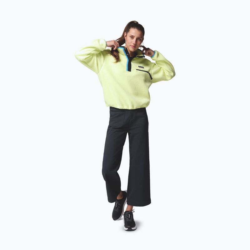 Women's fleece sweatshirt Columbia Helvetia II Cropped Half Snap Fleece citron haze/black/compass blue 4