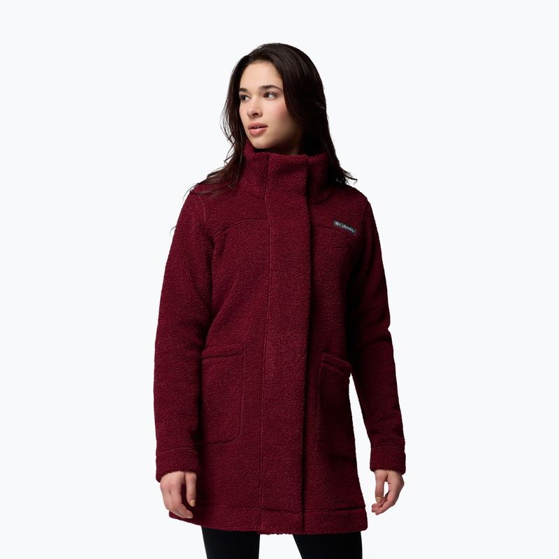Women's long fleece jacket Columbia Panorama Long rich wine