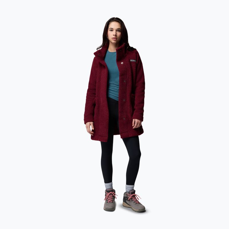 Women's long fleece jacket Columbia Panorama Long rich wine 2