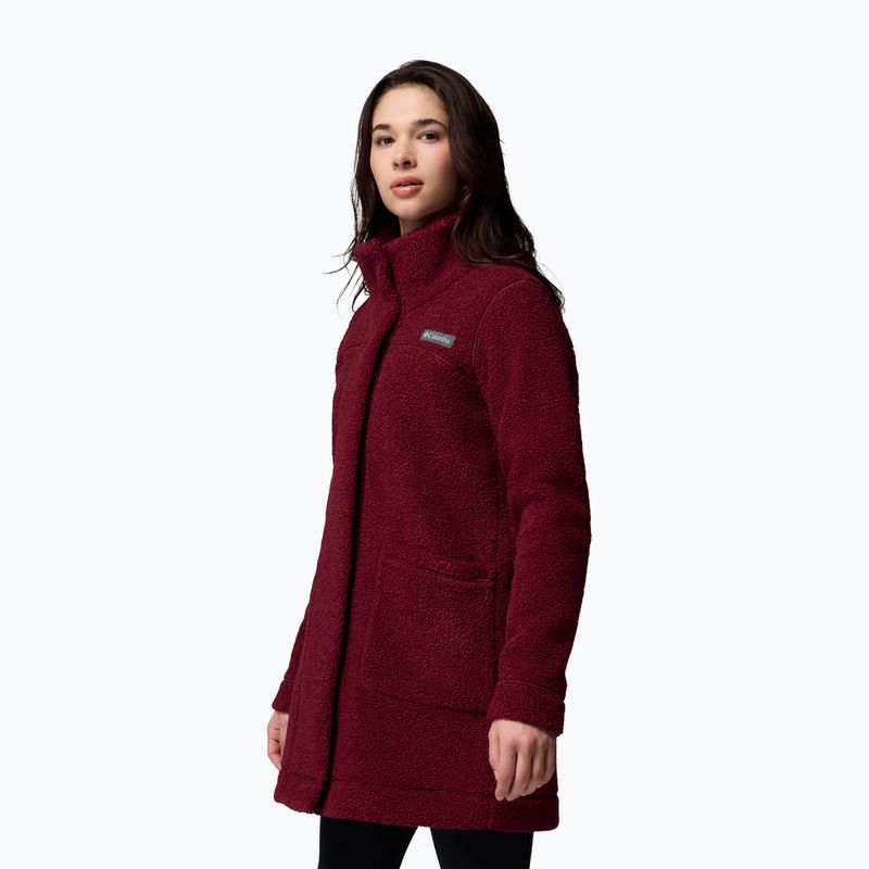 Women's long fleece jacket Columbia Panorama Long rich wine 4