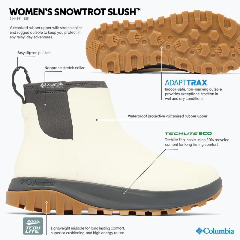 Women's winter boots Columbia Snowtrot Slush sea salt/shark 10