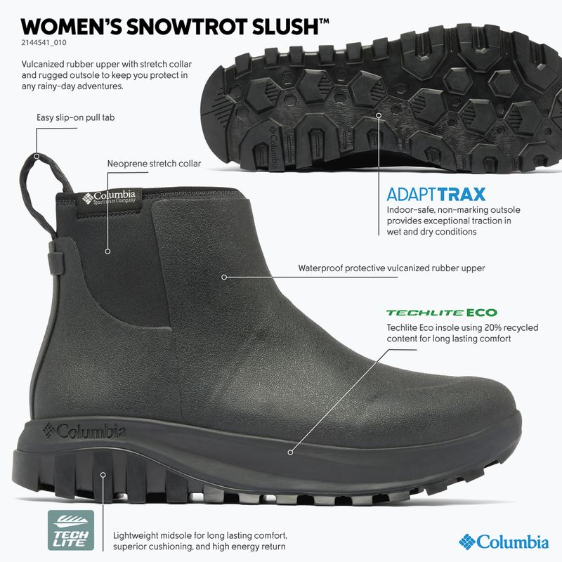 Women's winter boots Columbia Snowtrot Slush black/sea salt 8