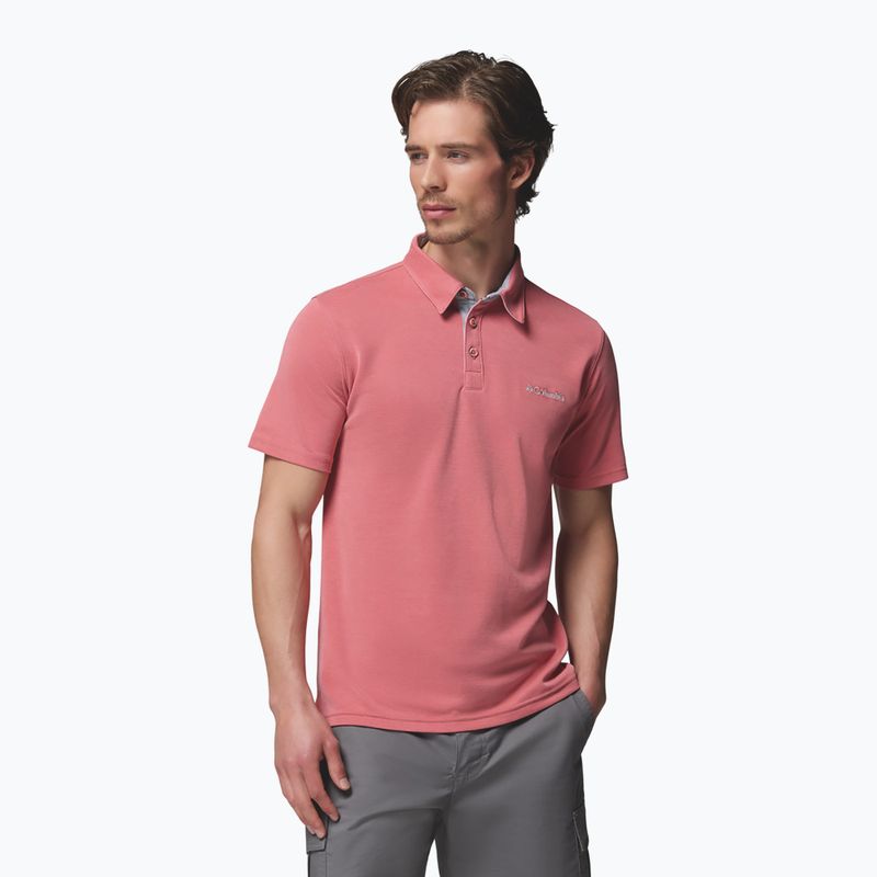 Men's T-shirt Columbia Nelson Point Polo washed red 4
