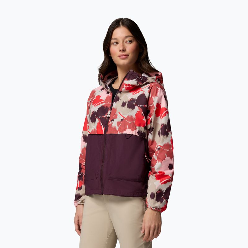 Women's wind jacket Columbia Spire Valley Printed Windbreaker washed red ikatbloom print/moonvista 4