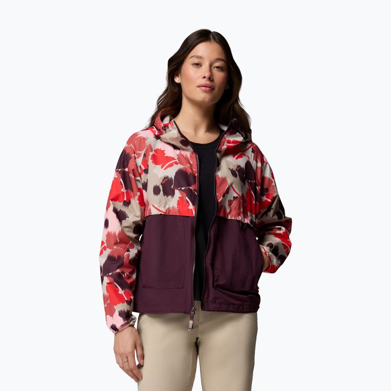 Women's wind jacket Columbia Spire Valley Printed Windbreaker washed red ikatbloom print/moonvista 5