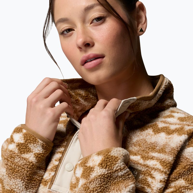 Women's fleece sweatshirt Columbia Helvetia II Printed Cropped Half Snap delta/retrotree 5