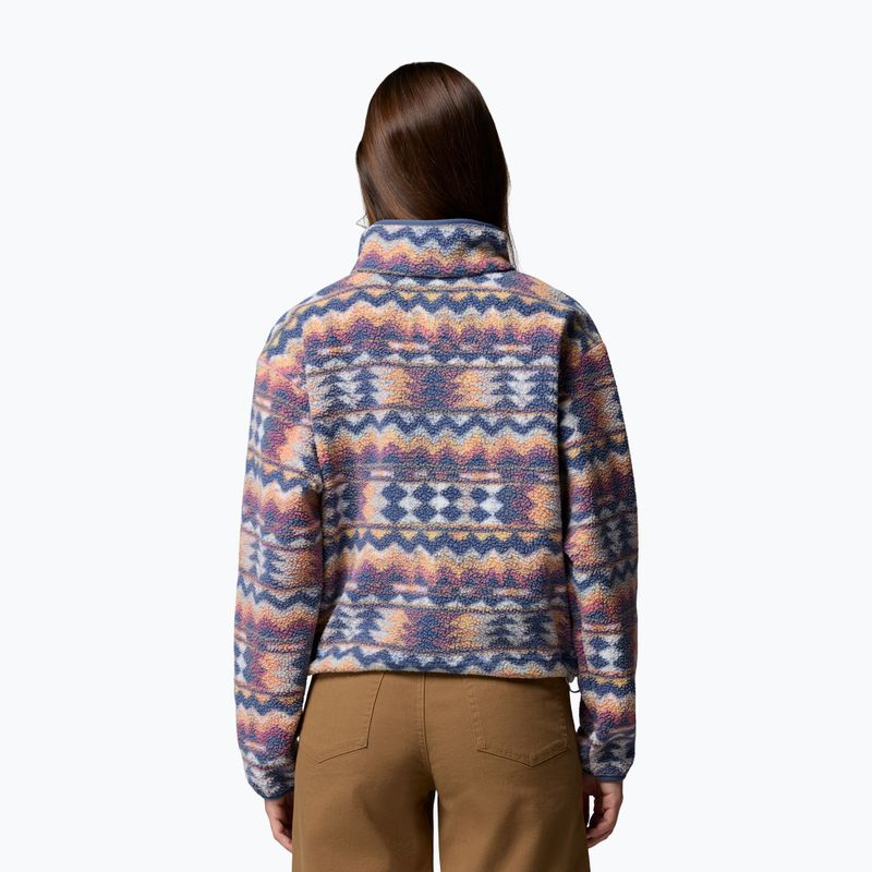 Women's fleece sweatshirt Columbia Helvetia II Printed Cropped Half Snap sea salt/retrotee 3