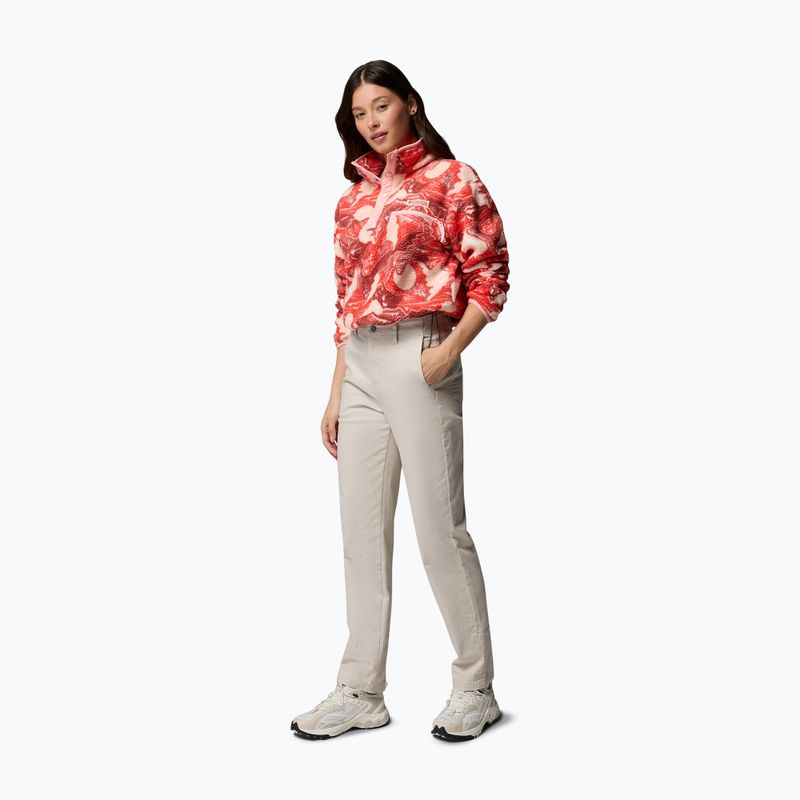 Women's fleece sweatshirt Columbia Helvetia II Printed Cropped Half Snap poppy red/sunscape 2