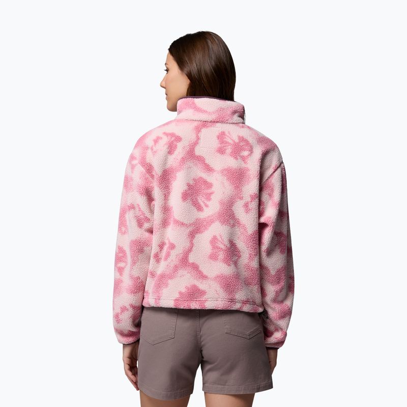 Women's fleece sweatshirt Columbia Helvetia II Printed Cropped Half Snap rosette/sprayflower 3
