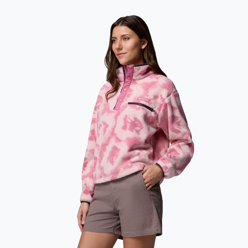 Women's fleece sweatshirt Columbia Helvetia II Printed Cropped Half Snap rosette/sprayflower 4