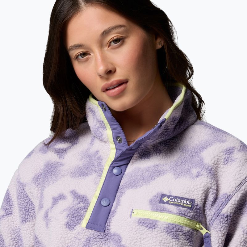 Women's fleece sweatshirt Columbia Helvetia II Printed Cropped Half Snap stormwatch/sprayflower 5
