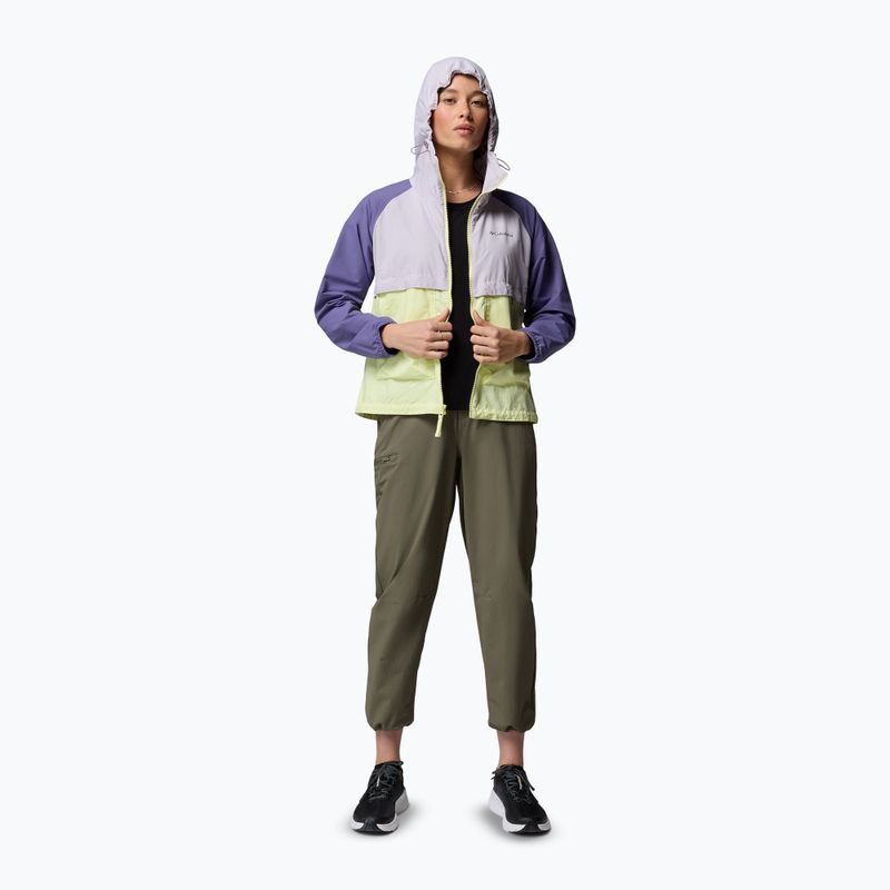 Women's wind jacket Columbia Spire Valley Windbreaker citron haze/lavender pearl/stormwatch 2