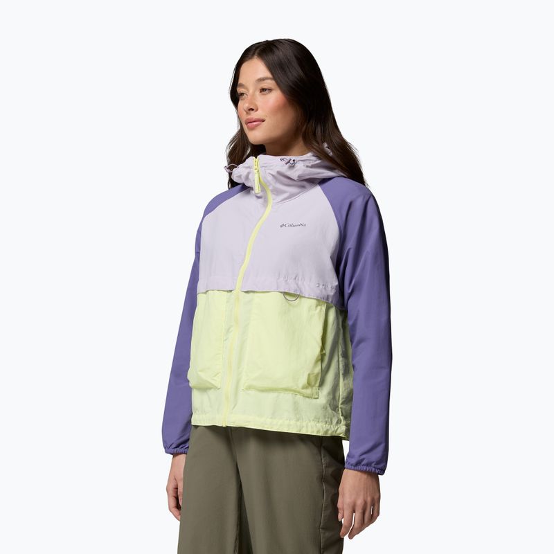 Women's wind jacket Columbia Spire Valley Windbreaker citron haze/lavender pearl/stormwatch 4