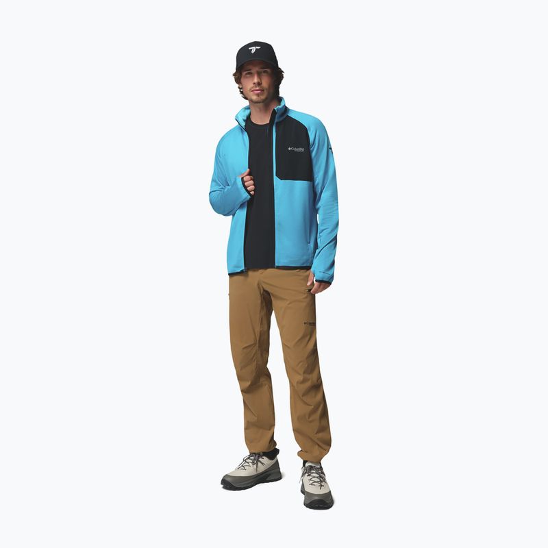 Men's trekking sweatshirt Columbia Triple Canyon Grid Fleece Full Zip II compass blue heather/black 2