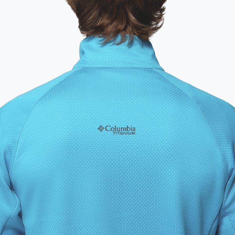 Men's trekking sweatshirt Columbia Triple Canyon Grid Fleece Full Zip II compass blue heather/black 7